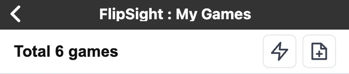 FlipSight My Games menu